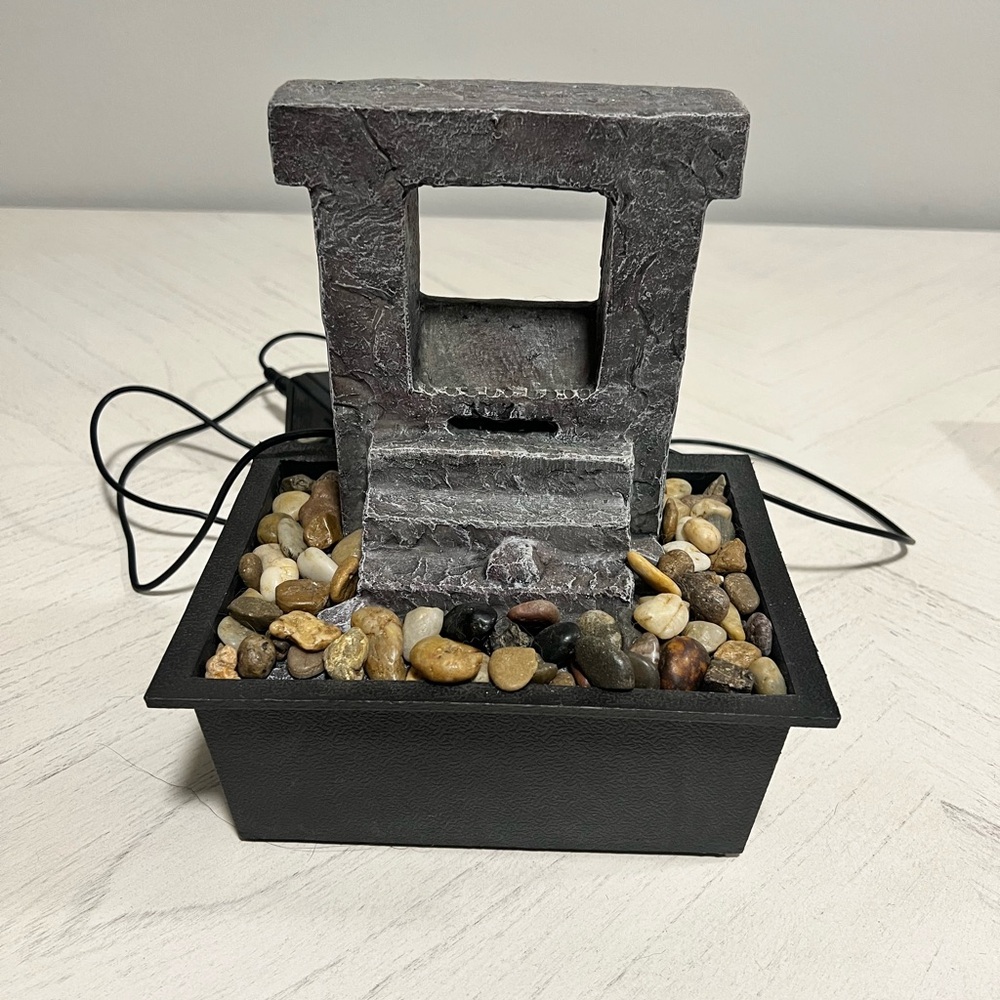 Stone Water Fountain with Pebbles